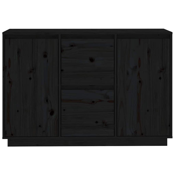 Schwarzes Kiefer Sideboard 111 cm