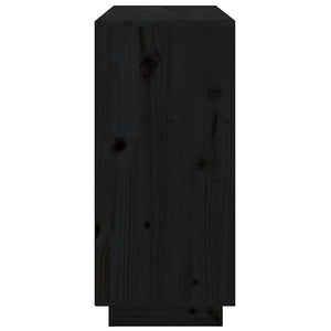 Schwarzes Kiefer Sideboard 111 cm