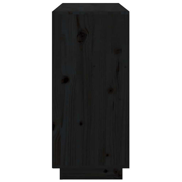 Schwarzes Kiefer Sideboard 111 cm