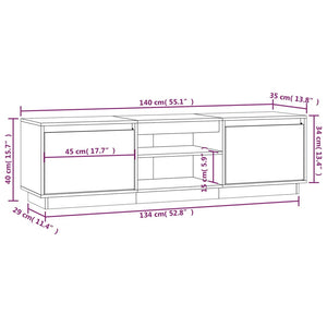 TV-Schrank Kiefer Massivholz 140 cm