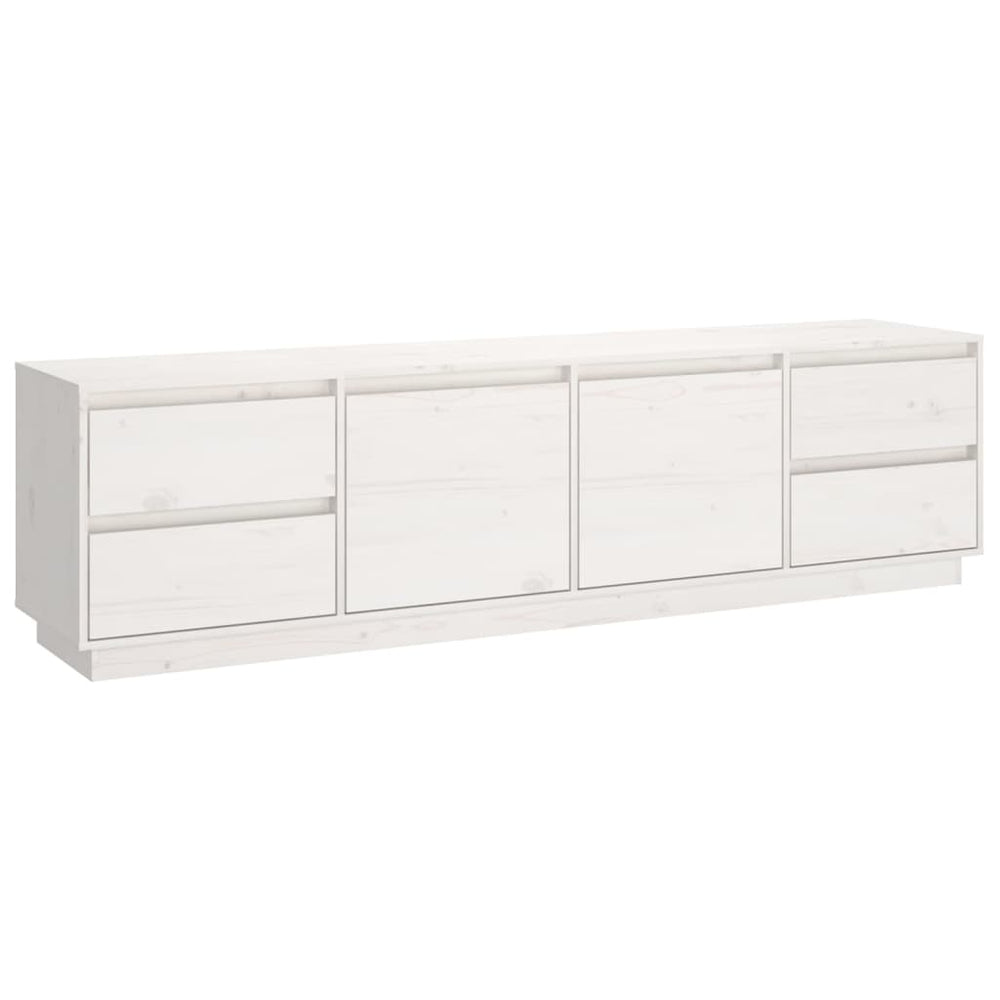 TV-Schrank Weiß 176 cm Massivholz Kiefer