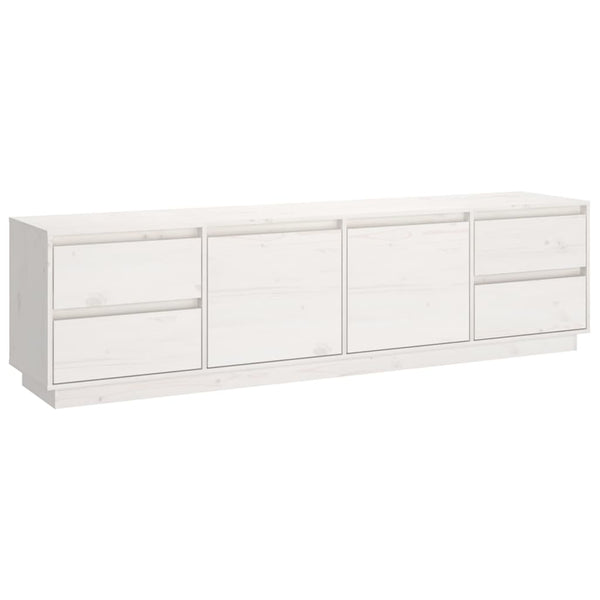 TV-Schrank Weiß 176 cm Massivholz Kiefer