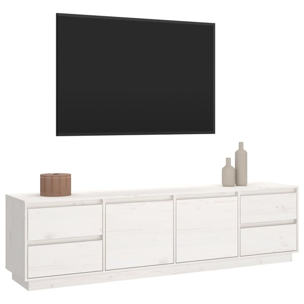 TV-Schrank Weiß 176 cm Massivholz Kiefer