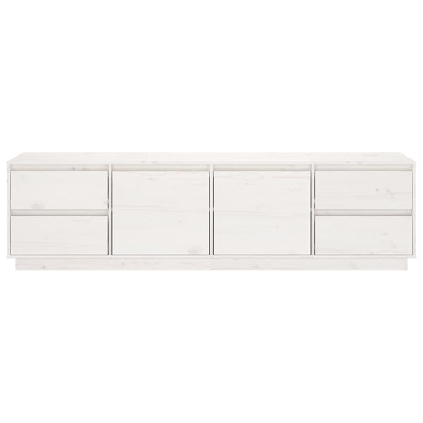 TV-Schrank Weiß 176 cm Massivholz Kiefer