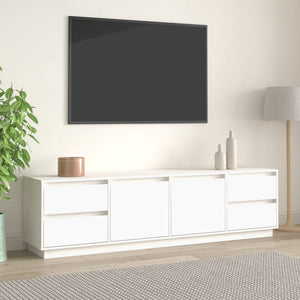 TV-Schrank Weiß 176 cm Massivholz Kiefer