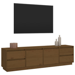 TV-Schrank Honigbraun Massivholz Kiefer 176 cm