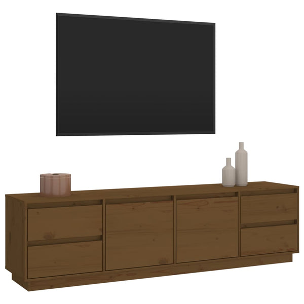 TV-Schrank Honigbraun Massivholz Kiefer 176 cm