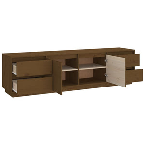 TV-Schrank Honigbraun Massivholz Kiefer 176 cm