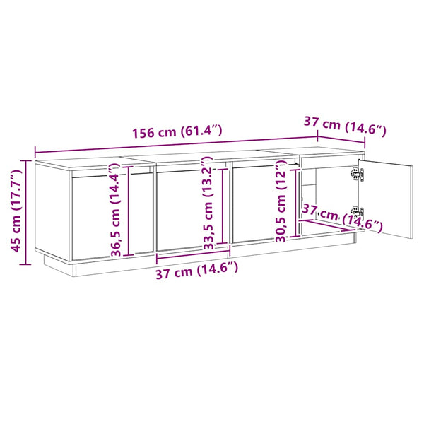 TV-Schrank Kiefer Massivholz 156cm