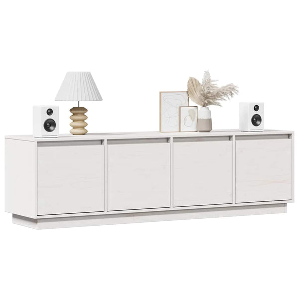 Weißer TV-Schrank Kiefer Massivholz 156cm