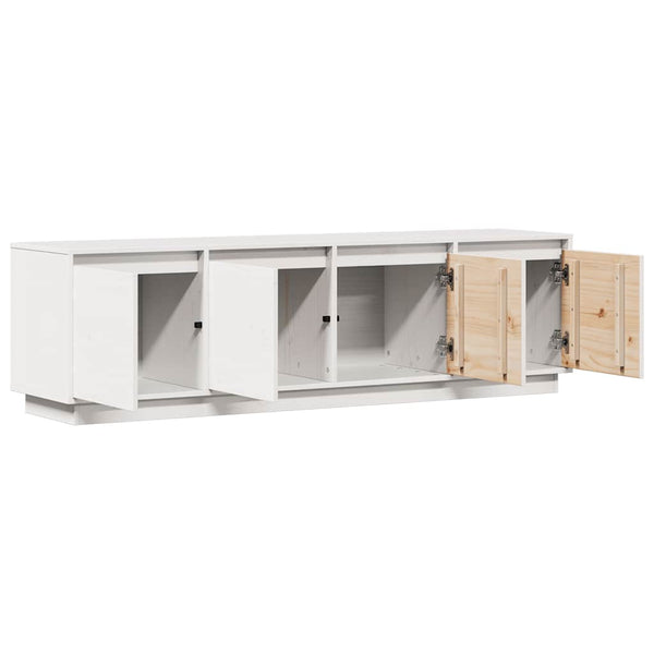 Weißer TV-Schrank Kiefer Massivholz 156cm