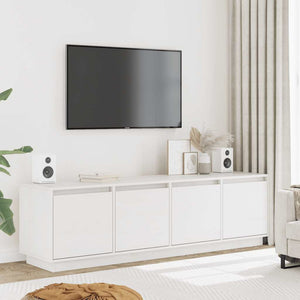 Weißer TV-Schrank Kiefer Massivholz 156cm