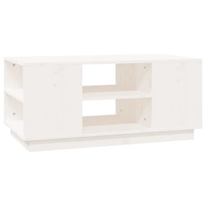 Weißer Couchtisch 90x49cm Kiefer Massivholz