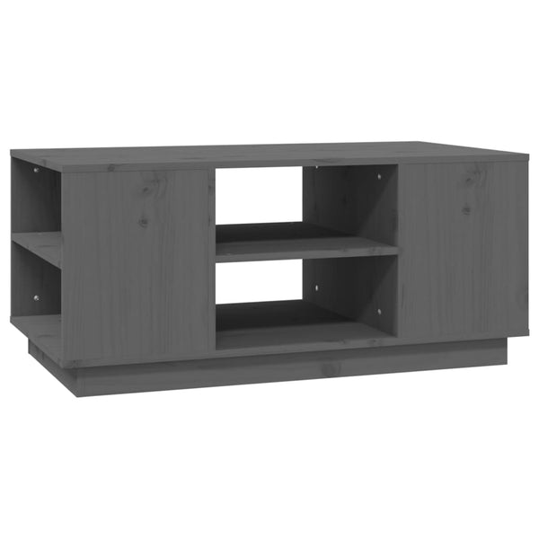 Grauer Couchtisch 90x49cm Kiefer Massivholz