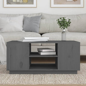 Grauer Couchtisch 90x49cm Kiefer Massivholz