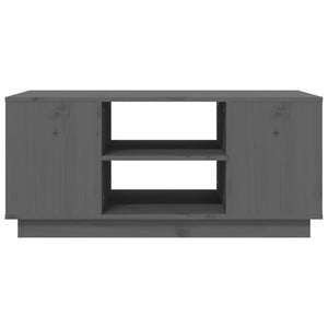 Grauer Couchtisch 90x49cm Kiefer Massivholz