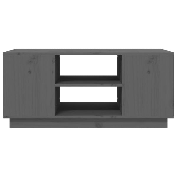 Grauer Couchtisch 90x49cm Kiefer Massivholz