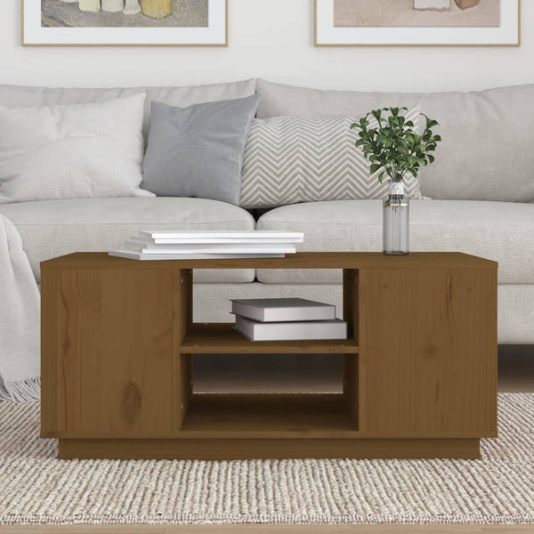 Couchtisch Honigbraun Kiefer Massivholz 90cm