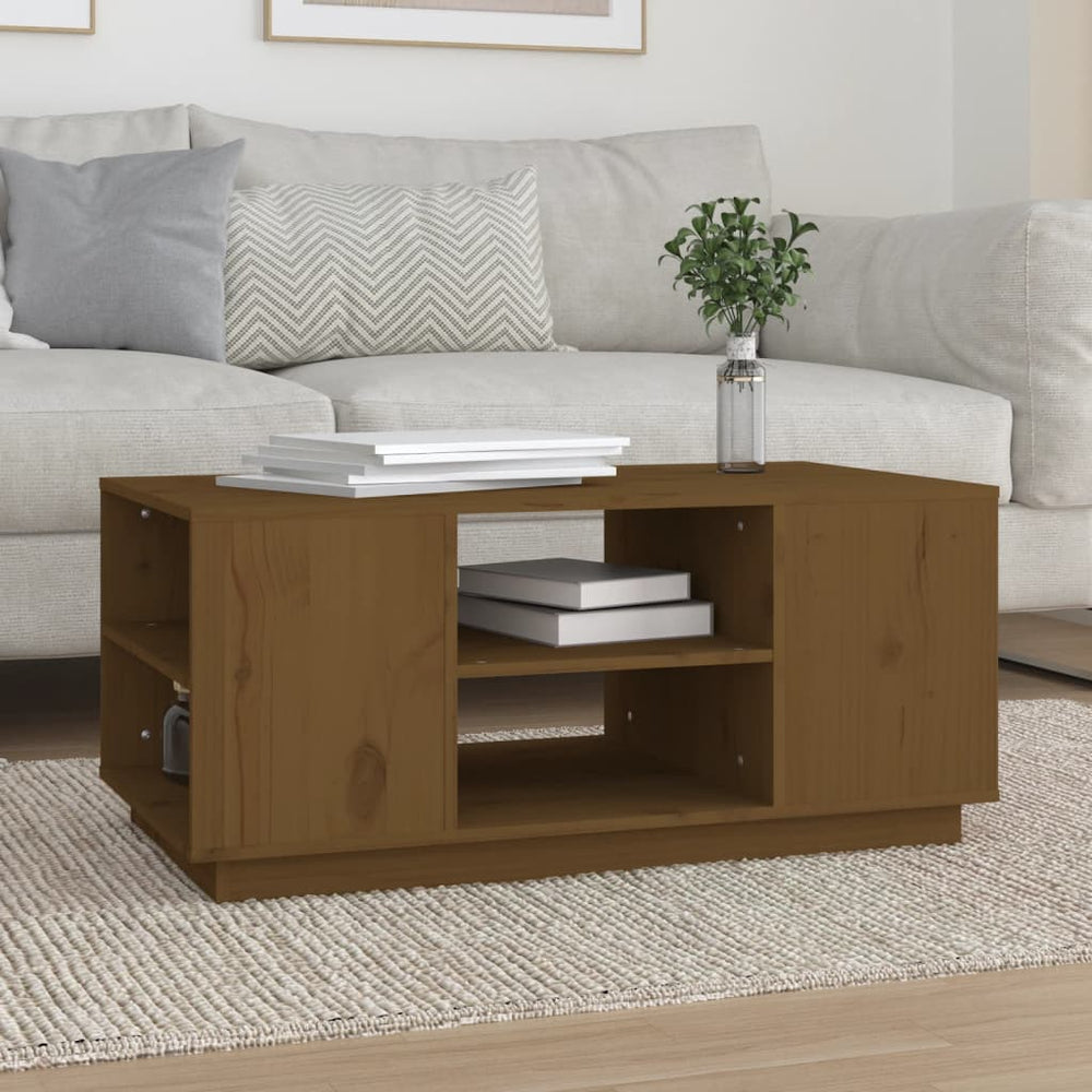 Couchtisch Honigbraun Kiefer Massivholz 90cm