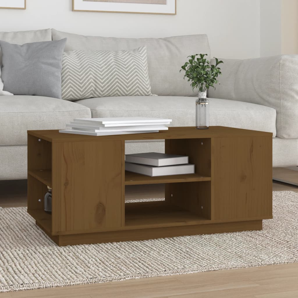 Couchtisch Honigbraun Kiefer Massivholz 90cm