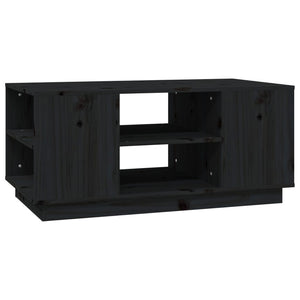 Schwarzer Couchtisch Kiefer Massivholz 90x49 cm