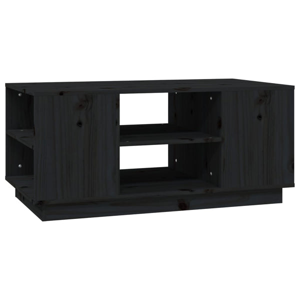Schwarzer Couchtisch Kiefer Massivholz 90x49 cm