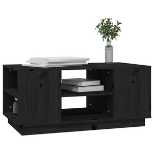 Schwarzer Couchtisch Kiefer Massivholz 90x49 cm