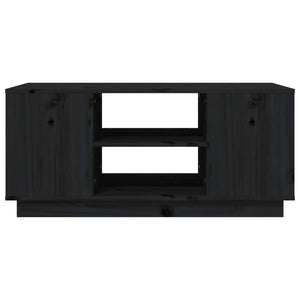 Schwarzer Couchtisch Kiefer Massivholz 90x49 cm