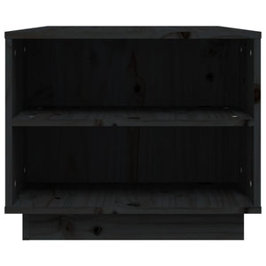 Schwarzer Couchtisch Kiefer Massivholz 90x49 cm