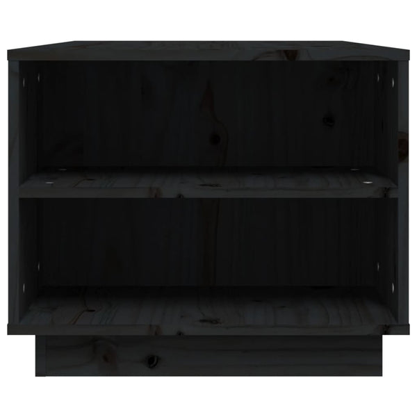 Schwarzer Couchtisch Kiefer Massivholz 90x49 cm