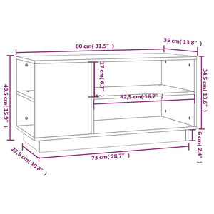 TV-Schrank Kiefer Massivholz 80 cm