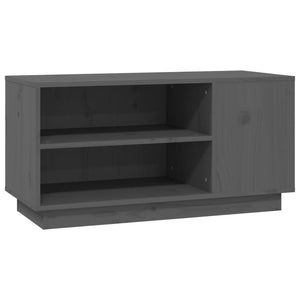 Grauer TV-Schrank Kiefer Massivholz 80cm