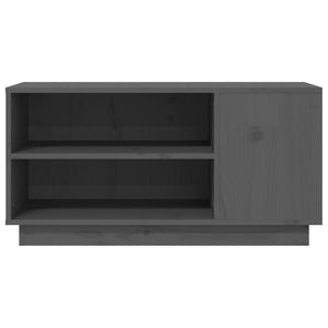 Grauer TV-Schrank Kiefer Massivholz 80cm