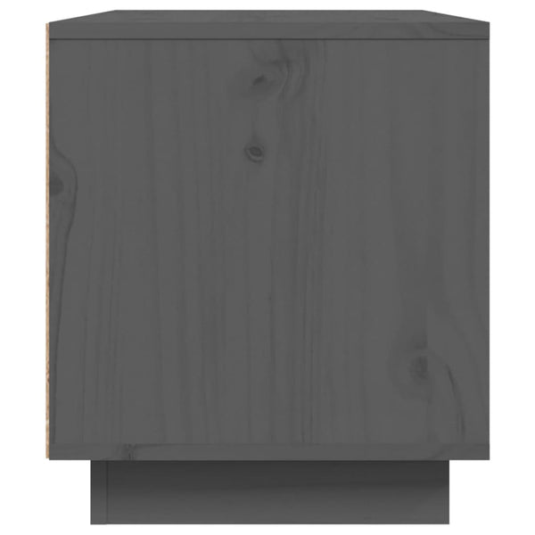 Grauer TV-Schrank Kiefer Massivholz 80cm
