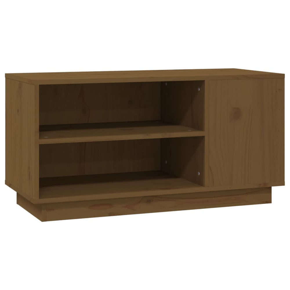 TV-Schrank Honigbraun Kiefer Massivholz 80cm