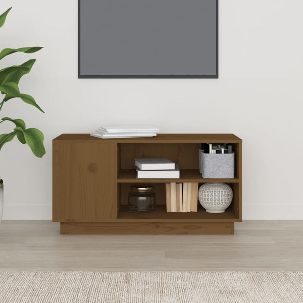 TV-Schrank Honigbraun Kiefer Massivholz 80cm