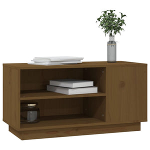 TV-Schrank Honigbraun Kiefer Massivholz 80cm