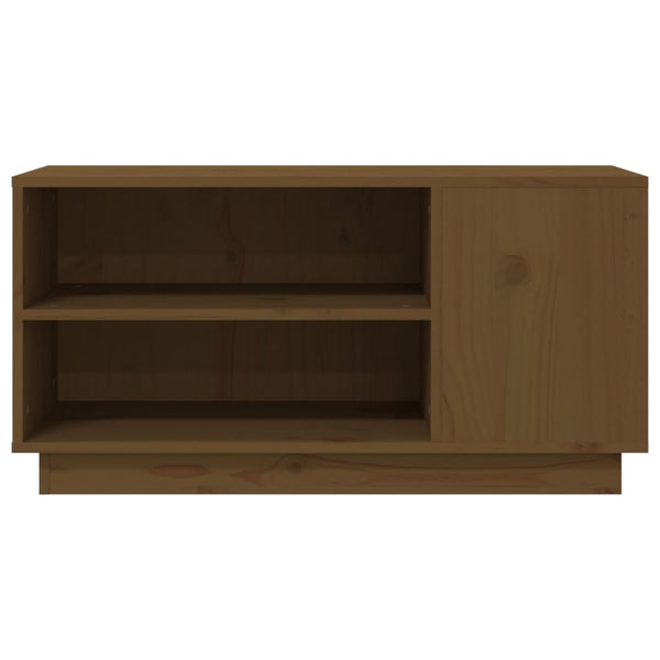 TV-Schrank Honigbraun Kiefer Massivholz 80cm