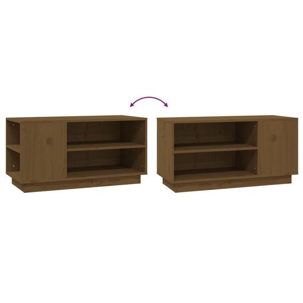 TV-Schrank Honigbraun Kiefer Massivholz 80cm