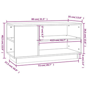 TV-Schrank Honigbraun Kiefer Massivholz 80cm