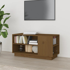 TV-Schrank Honigbraun Kiefer Massivholz 80cm