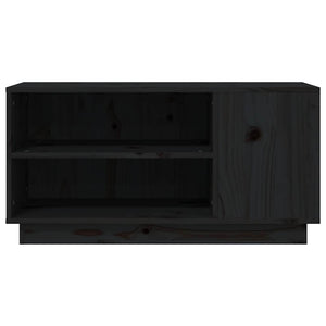 vidaXL Meuble TV Noir 80x35x40,5 cm Bois de pin massif