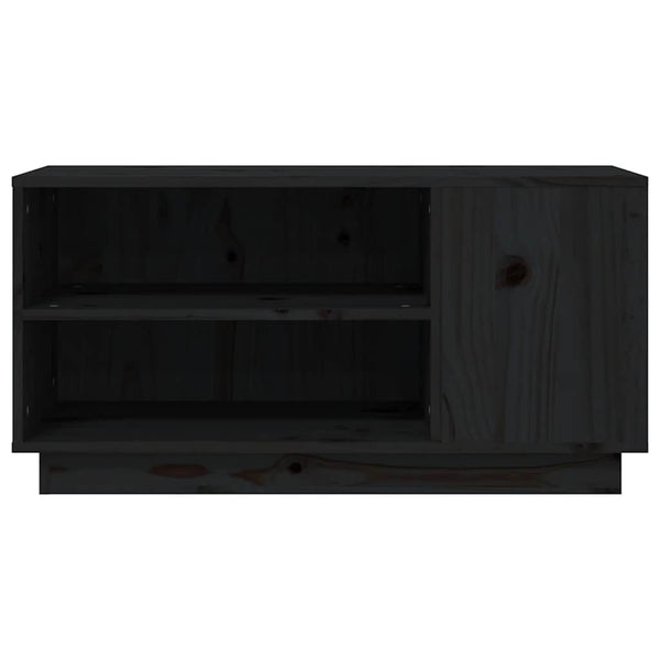 vidaXL Meuble TV Noir 80x35x40,5 cm Bois de pin massif