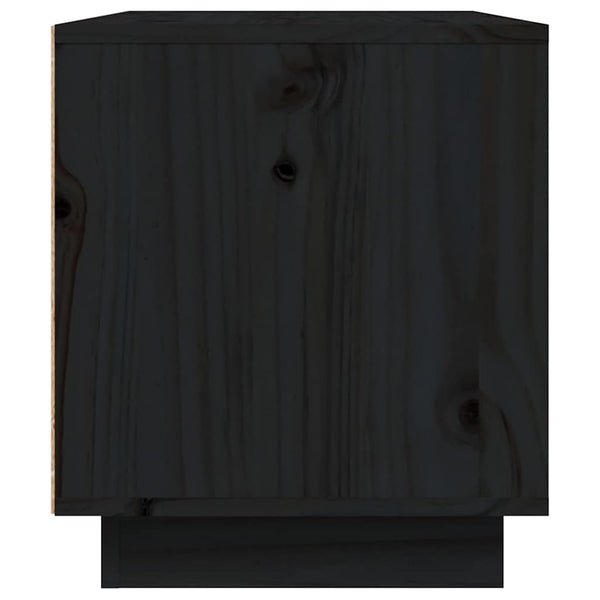 vidaXL Meuble TV Noir 80x35x40,5 cm Bois de pin massif
