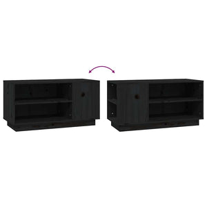 vidaXL Meuble TV Noir 80x35x40,5 cm Bois de pin massif