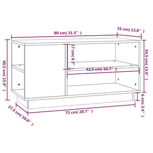 vidaXL Meuble TV Noir 80x35x40,5 cm Bois de pin massif