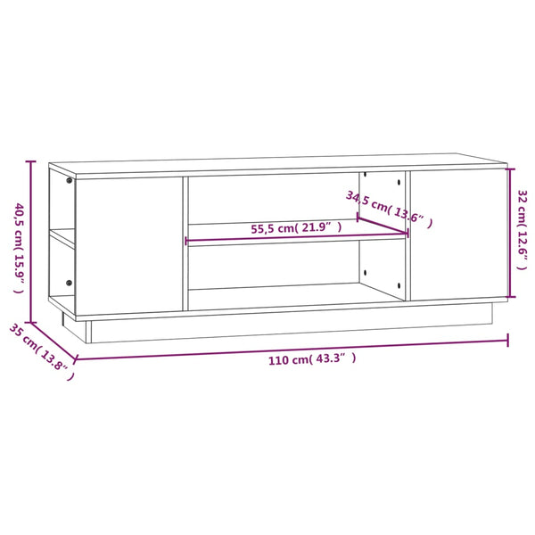 TV-Schrank Kiefer Massivholz 110 cm