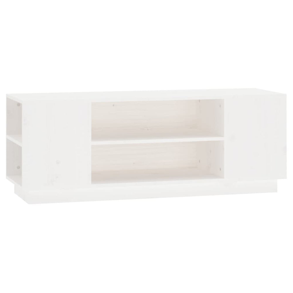 Weißer TV-Schrank Kiefer Massivholz 110cm