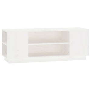 Weißer TV-Schrank Kiefer Massivholz 110cm