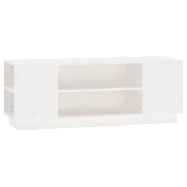 Weißer TV-Schrank Kiefer Massivholz 110cm
